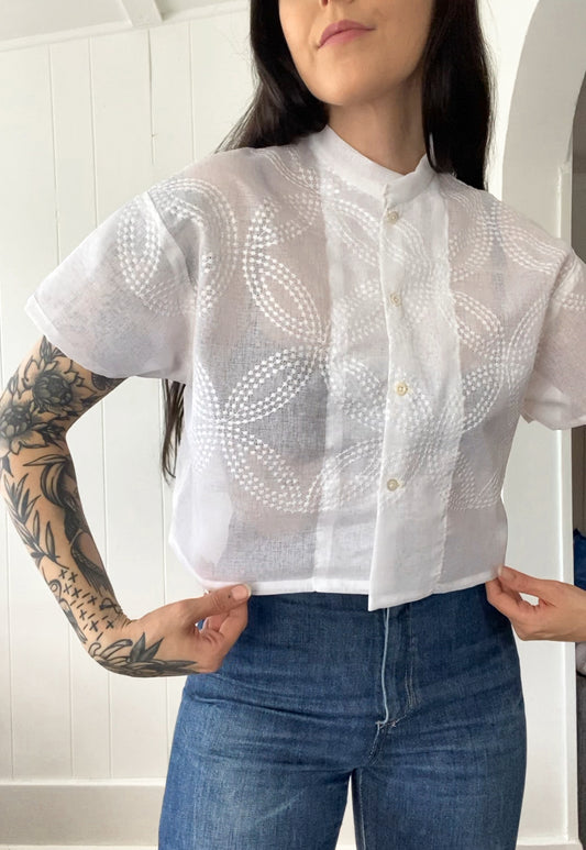 Upcycled Button Up Blouse