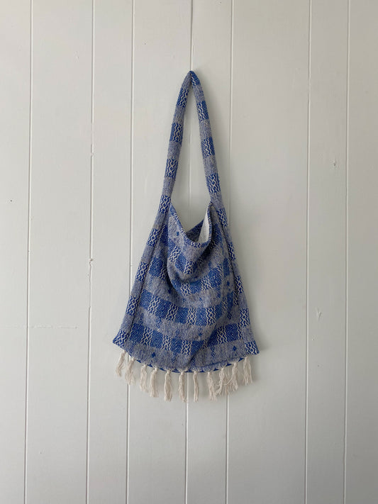 Upcycled Blanket Fringe Tote Bag