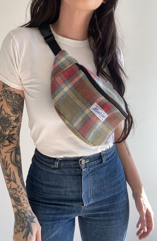 Upcycled Plaid Fanny Pack