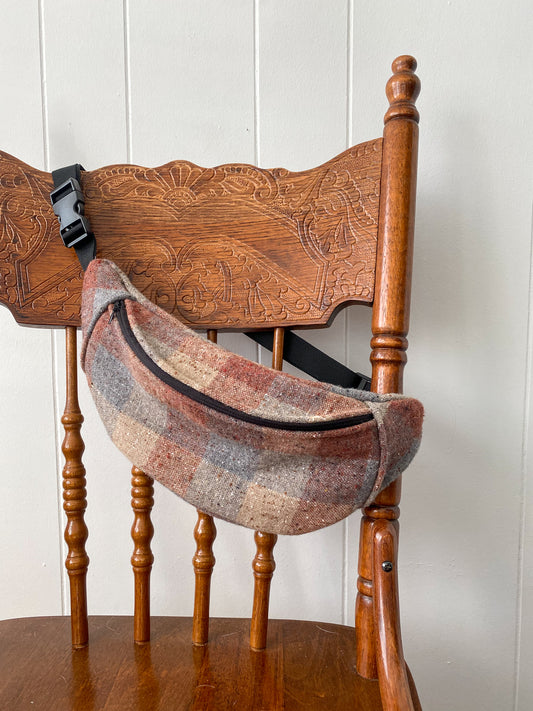 Upycled Vintage Checkered Fanny Pack