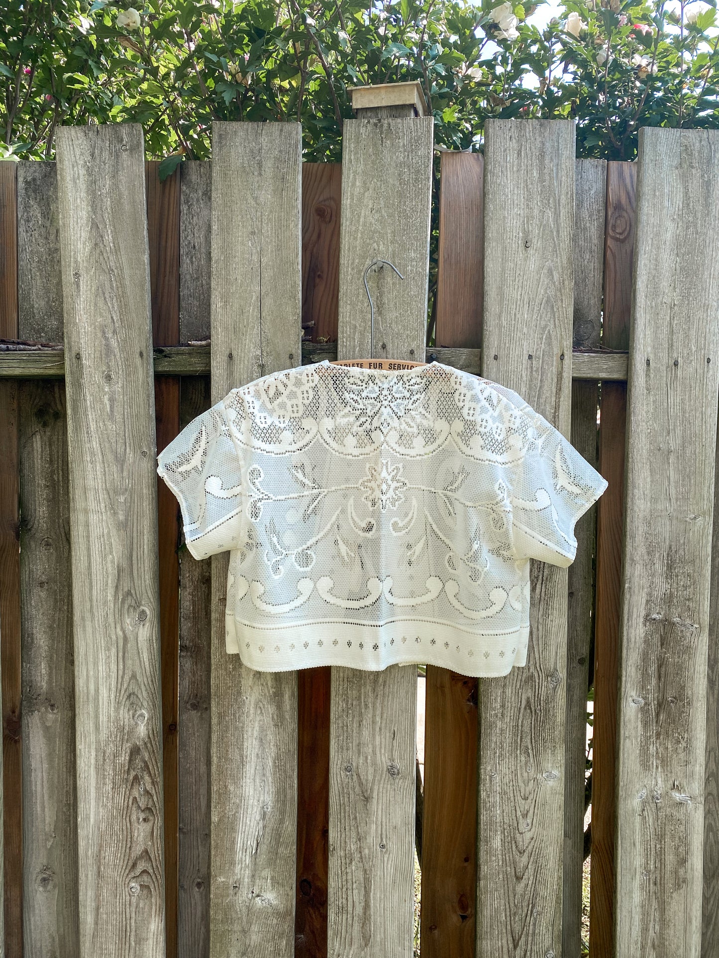 Upcycled Tie Front Lace Blouse