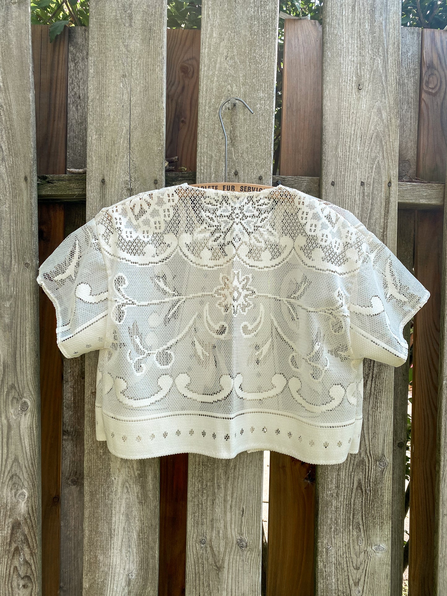 Upcycled Tie Front Lace Blouse