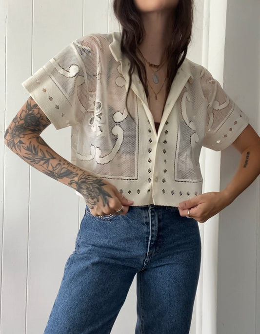 Upcycled Lace Blouse