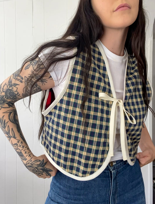 Upcycled Tie-Front Vest